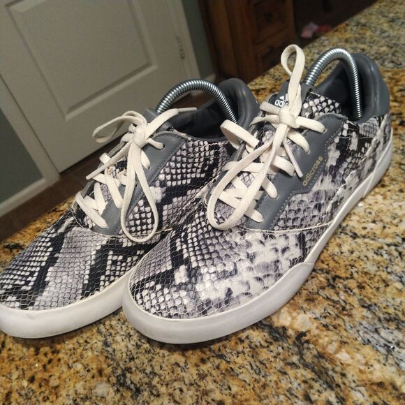Rare Adidas Adicross Retro Golf Shoes Snakeskin White/Grey FW6331 Women's Sz 10 - Picture 1 of 12
